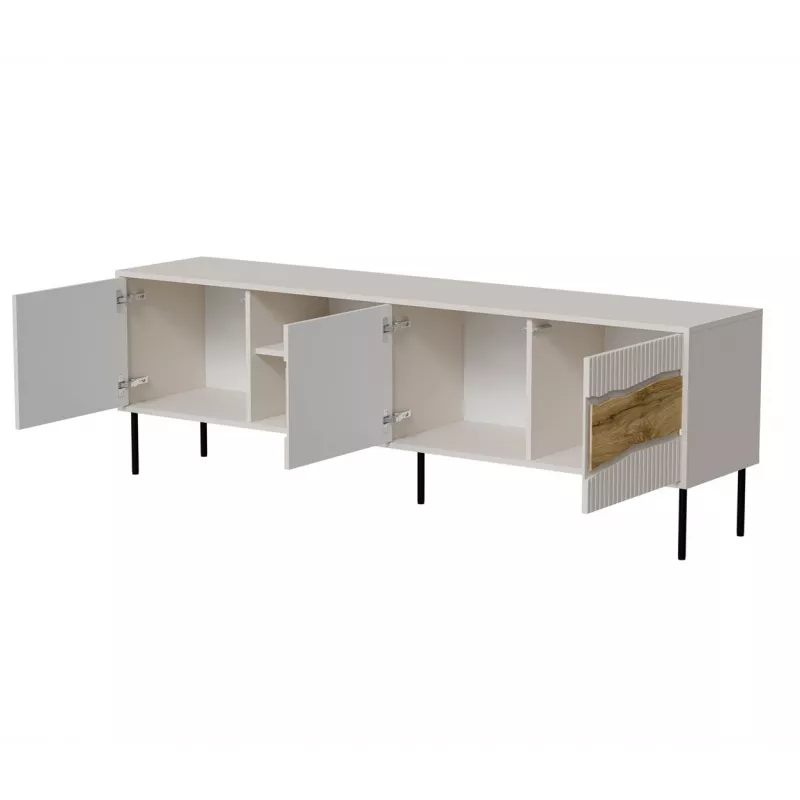 TV skapis cama meble INSERTO 3D1W 190x40x62 cm kašmira apdare ar LED