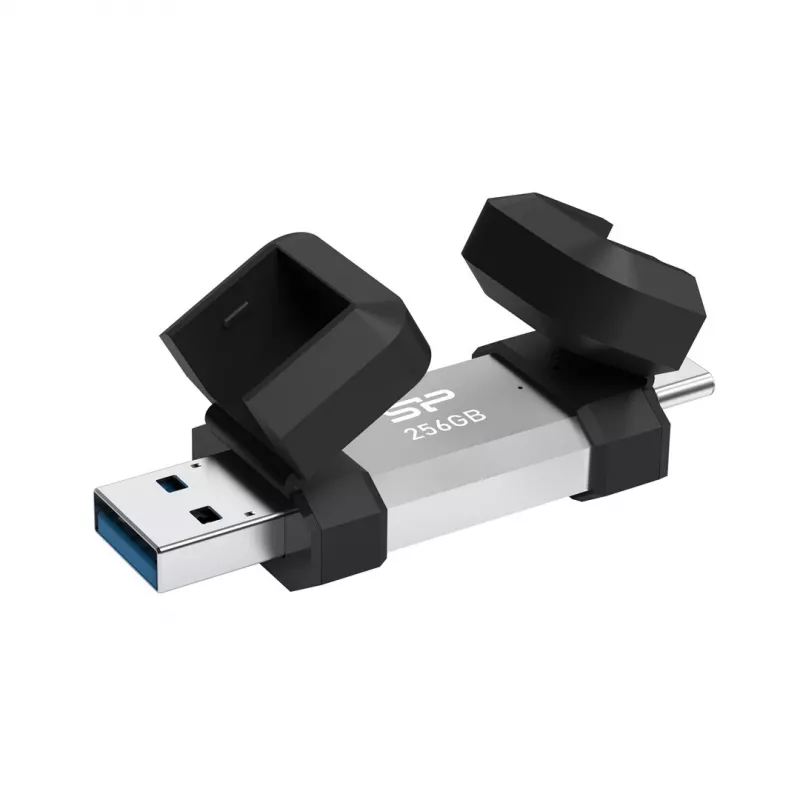 USB zibatmiņa Silicon Power 256 GB USB Type-A / USB Type-C, USB 3.2 Gen 1, alumīnija-gumijas vāciņš
