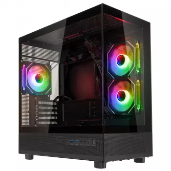 GSI SmartAssembly ARGB Stikla Micro-ATX korpuss - 650W