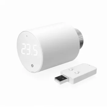 Termoregulējošs radiatora vārsta komplekts Shelly Heating Control BLU TRV + BLU Gateway Gen. 3 — M30×1,5, Wi‑Fi, AA baterijas, 78 mm augstums