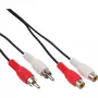 InLine Audio kabelis 2x RCA vīriešu / sieviešu 20m, melns