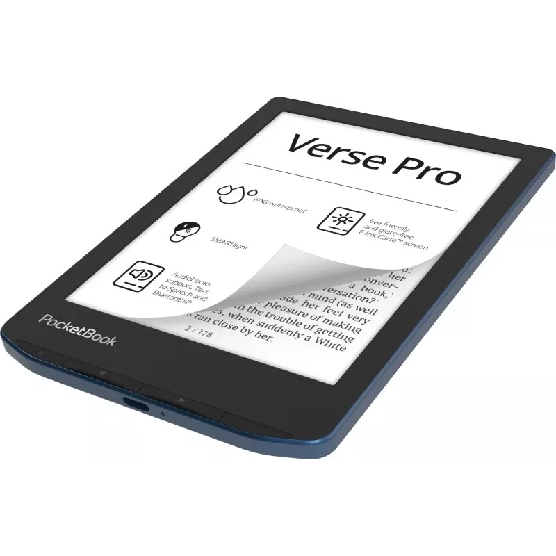 PocketBook Verse Pro e-grāmatu lasītājs ar skārienekrānu 16 GB Wi-Fi Melns, Zils