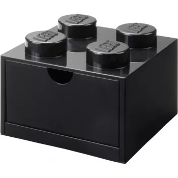 LEGO rakstāmgalda atvilktne 4, melna uzglabāšanas kaste ar kniedēm