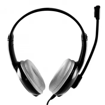 Austiņas MEDIA-TECH MT3573 vadu binurālās salokāmas ar mikrofona kātu, 1.9 m kabelis, USB, melnas