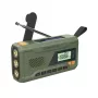 Portatīvais FM radio MANTA RDI401G ar saules paneli, dinamo rokturi, 4000–4500mAh akumulatoru, 5V USB izeju, 3W, lukturīti