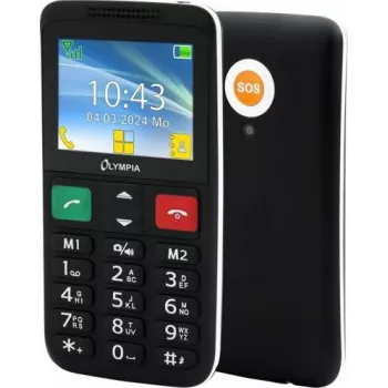 OLYMPIA Comfort Mobile Phone LUX Lielpogu 2,4 inch Krāsu Displejs SOS Poga Dual-SIM Kamera B Melns (2229)