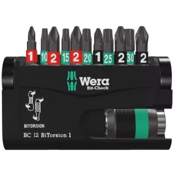 Wera Bit-Check 12 BiTorsion 1 SB skrūvgriežu uzgaļu komplekts