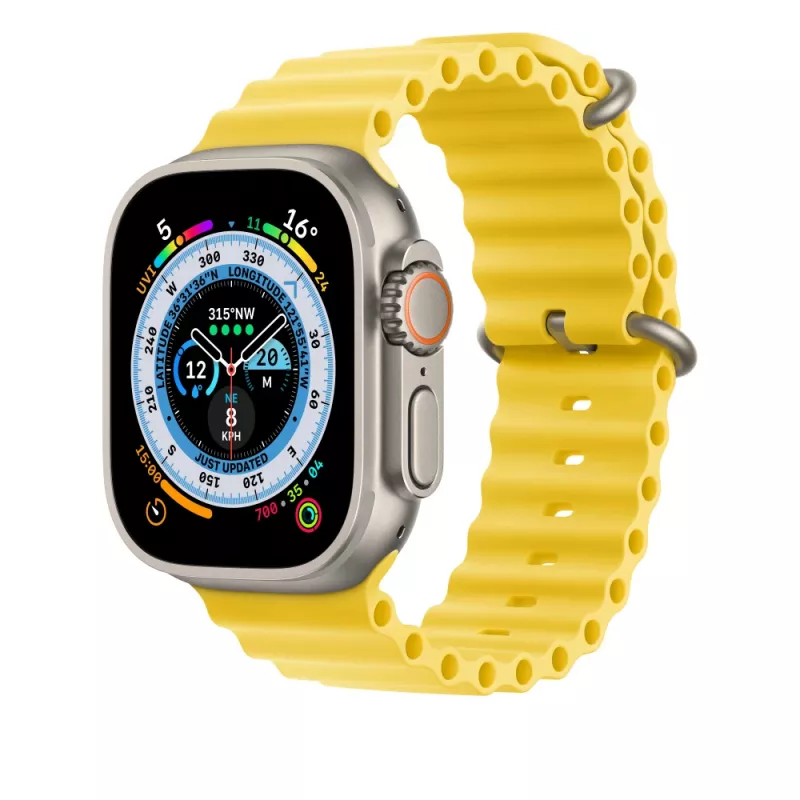 Apple MQED3ZM/A pagarinājums Ocean siksniņai, 49 mm, dzeltens fluoroelastomers