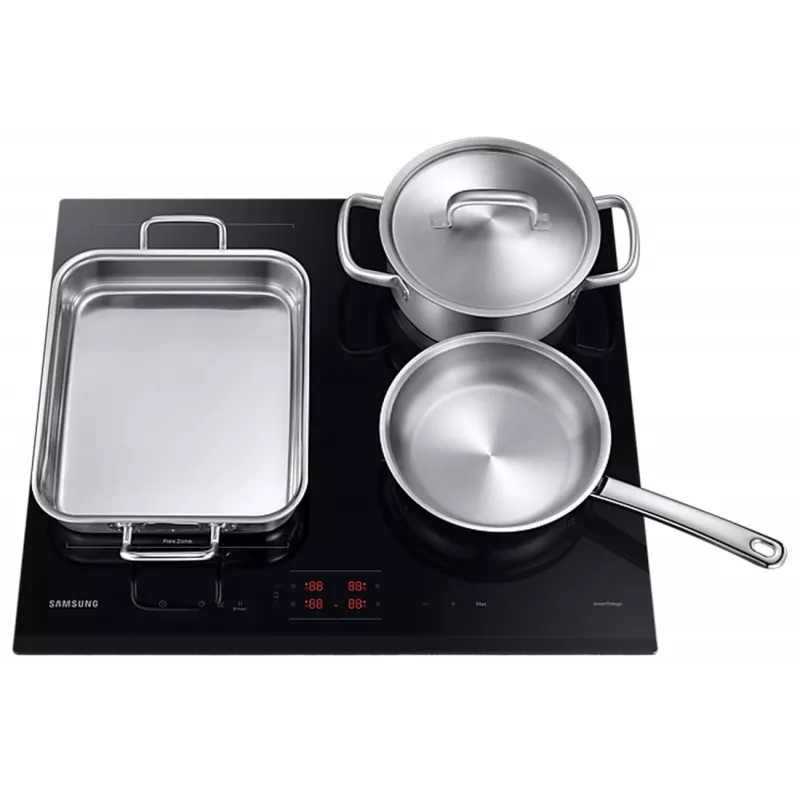 Iebūvējamā plīts virsma Samsung NZ64B5045GK/U2, Indukcijas, 4 Gatavošanas zonas, Flex Zone, SmartThings Cooking, Auto Connectivity, 60 cm, Melna