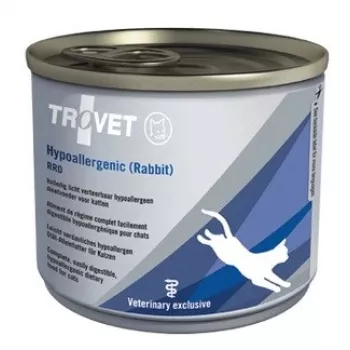 TROVET RRD Rabbit & Rice 200 g diētiskā kaķu barība — alerģijām, graudu nesatur, konservantu un sojas nesatur