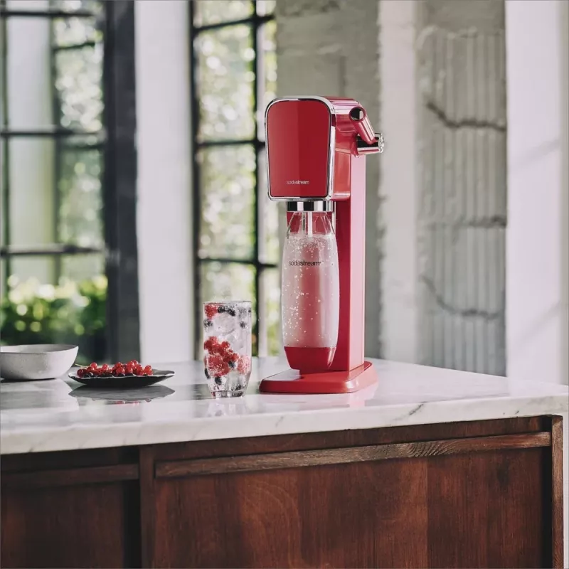 SodaStream Art Mandarin Red 1L Gāzētājs ar Oglskābās Ūdens Pudeli