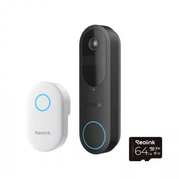 Reolink D340B durvju zvana komplekts ar skaņas signālu un 64GB microSD karti