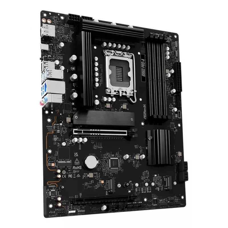 Mātesplate ASRock B860 Pro-A — Intel B860 ATX, LGA 1851, DDR5, 4x DIMM, 256 GB, 2.5Gb LAN, 1x M.2, 4x SATA III