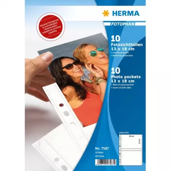 Foto kabatiņas HERMA Fotophan 13x18 cm ainava balta 10 gab.