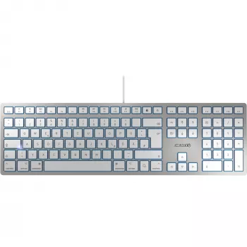 CHERRY KC 6000 SLIM FOR MAC klaviatūra, vadu, USB, QWERTZ, sudraba