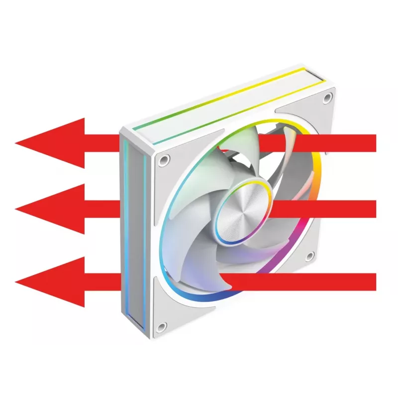 Korpusa ventilators MODECOM VOLCANO LOOP 120 ARGB White — 120 mm, ARGB apgaismojums, PWM atbalsts, 400–1400 RPM