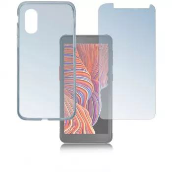 4smarts rūdīta stikla aizsargplēve un caurspīdīgs maciņš Samsung Galaxy Xcover 5