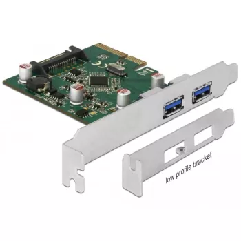Delock PCI Express x4 karte 2 x ārējie USB 3.1 Gen 2 Type-A ligzdas (90298)