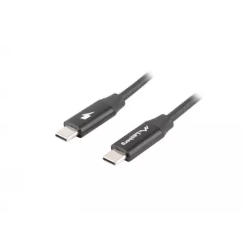 LANBERG USB-C uz USB-C kabelis CA-CMCM-40CU-0018-BK — USB 2.0, 1,8 m, melns