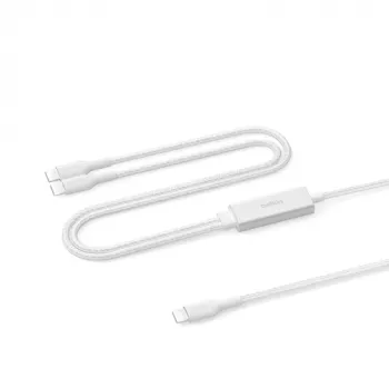 USB 2.0 kabelis Belkin CAC004hq1.5MWH — 1,5 m, USB-C uz 2× USB-C, balts