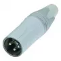 NEUTRIK XLR savienotājs, taisns, 3 kontaktu, balts, NC3MXX-WT, 1 gab.