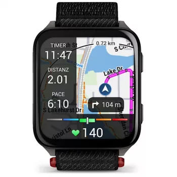 Viedpulkstenis GARMIN Venu X1 — 2 collu AMOLED, GPS/GLONASS/Galileo, 5 ATM, 11 dienu akumulators, Melna silikona siksniņa