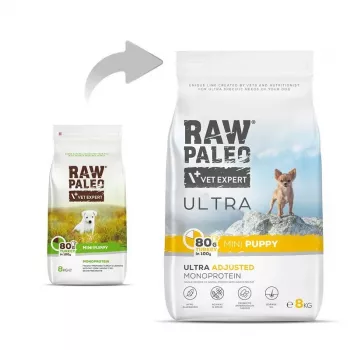 RAW PALEO Ultra Mini Puppy Turkey sausā barība kucēniem - 8 kg