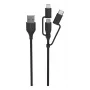 Ansmann USB uz 3in1 kabelis 120cm Melns Micro-USB B