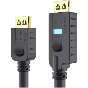 PureLink OneAV PI2010-125 - HDMI-Kabel mit Ethernet - HDMI männlich zu HDMI männlich - 12.5 m - Dreifachisolierung - Schwarz - rund, aktiv (PI2010-125