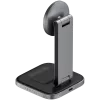 SATECHI 3-in-1 Salokāms Qi2 Bezvadu Lādētājs (Space Gray) ar A, C, G spraudņiem