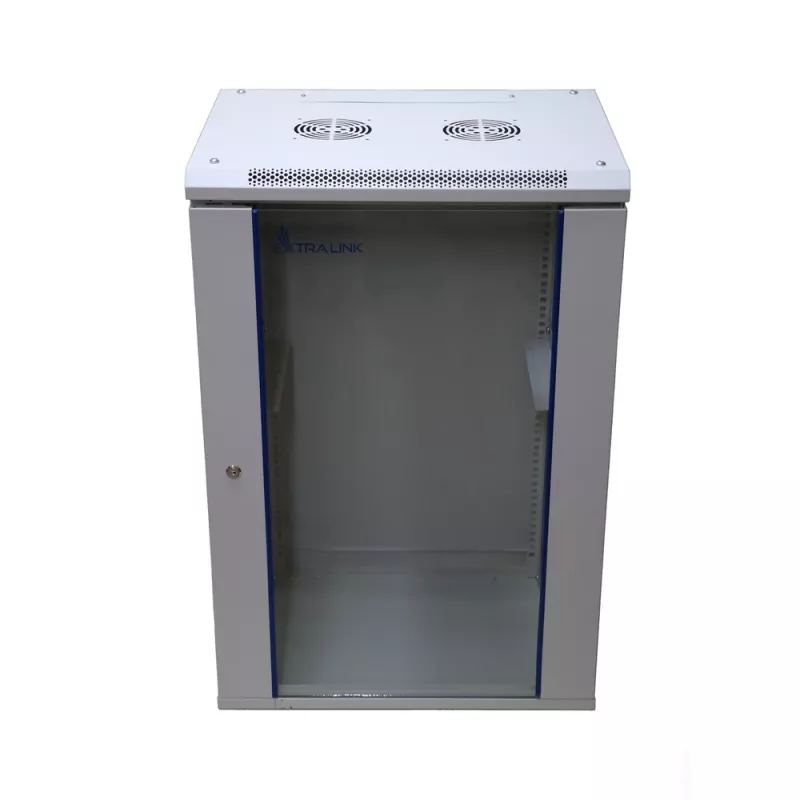 Pie sienas montējams skapis Extralink Rackmount 18U 600x600 Pelēks ar atslēgas slēdzi