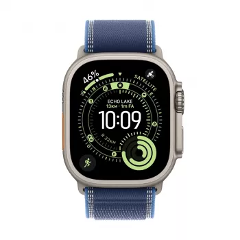 Apple Watch Ultra 3 GPS + Cellular 49mm dabīgā titāna korpuss ar zilu/spilgti zilu Trail Loop - S/M