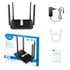 Cudy LT500 bezvadu maršrutētājs, 4G LTE, divjoslu Wi-Fi AC1200, Fast Ethernet, melns