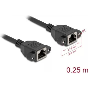 Tīkla kabelis DeLOCK 90782 Melns 0,25 m Cat6a S/FTP