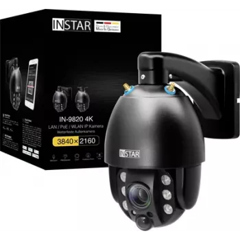 IP kamera Instar IN-9820 4K — melna, 180° skata leņķis