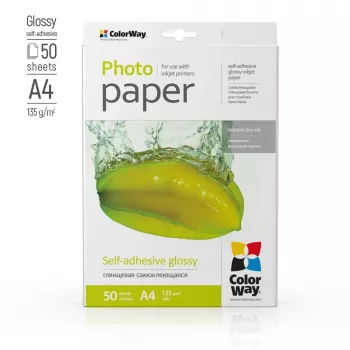 Glancēts fotopapīrs ColorWay A4 135 g/m² 50 loksnes