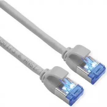 ROLINE S/FTP Patch Kabelis Cat.6A TPE PoE Gatavs Bezmezglu Pelēks 2m - Tīkla kabelis - CAT 6a (21.15.4312)
