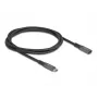 DeLOCK USB pagarinātājkabelis USB Type-C vīriešu-sieviešu 10 Gbps 1 m pelēks metāls