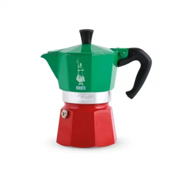 Moka kanna Bialetti La Mokina 0005650 — alumīnija plīts kafijas automāts zaļš/sarkans/sudrabs