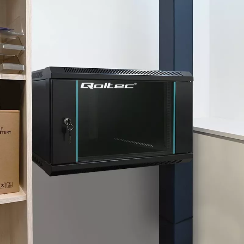 Tīkla statīvs QOLTEC 9U modelis 54466 — atvērtais rāmis 9U serveru/statīva montāžas skapis