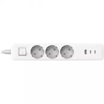 Xiaomi BHR07UKEU pagarinātājs — 3× Schuko ligzdas, 250 V, 1.4 m vads, balts