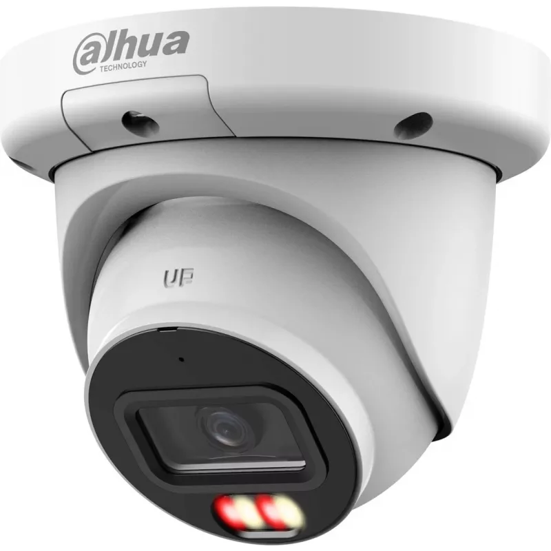 IP drošības kamera torņa tipa DAHUA IPC-HDW3849QM-S-IL — 6 MP (3288×1850), griestu montāža, vadu, PoE, balta