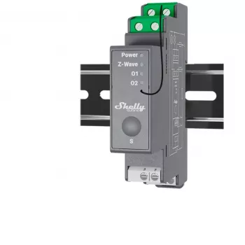 Cietvielu relejs Shelly Wave Pro 2 2-kanālu 25 A 110–240 V DIN-sliežu, 868.4 MHz