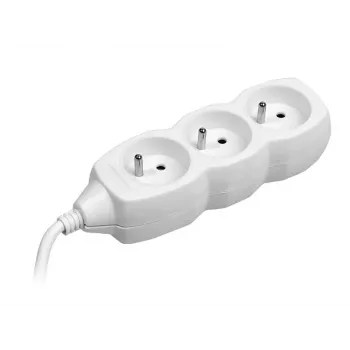 Tracer PowerCord pagarinātājs, 3 kontaktligzdas, 3m, balts