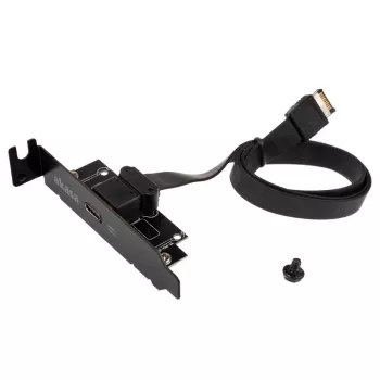 Akasa Low Profile PCI Bracket Adapter USB 3.1 Type C - melns - Adapteris - Digitāls/Dati