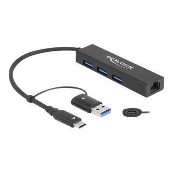 USB centrmezgls DeLOCK 64149 ar Gigabit Ethernet
