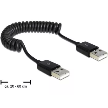 USB kabelis DeLOCK 83239 USB 2.0 0,6 m Melns