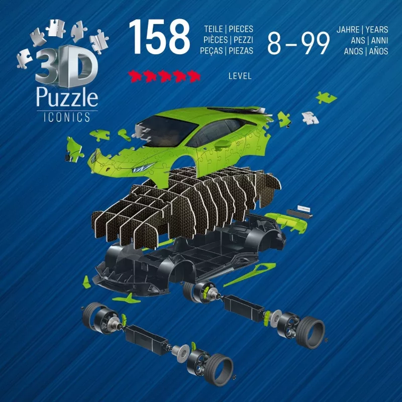 Puzzle 3D 158 gab. Lamborghini Huracan EVO zaļš