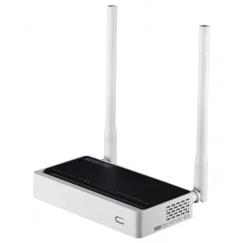 TOTOLINK N300RT galda maršrutētājs — vienas joslas 2.4 GHz Wi‑Fi 4, 300 Mbps, 5x RJ-45 Fast Ethernet porti, 2 ārējās 5 dBi antenas