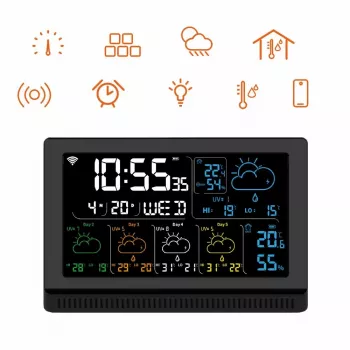Viedais skaļrunis MANTA MTO200B Windy Black — Bluetooth un Wi‑Fi bezvadu audio, balss palīga atbalsts